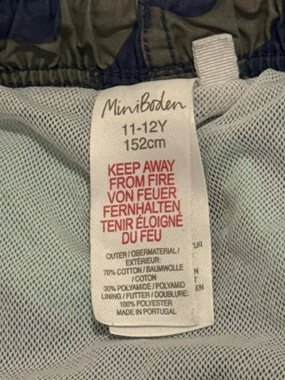 MiniBoden Kids Swim Shorts 11-12Y - Striped Blue Green